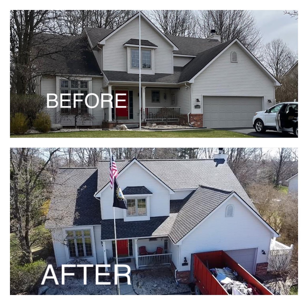 a house before and after Titan Roofing & Exteriors – Expert Roofing, Siding, and Gutter Installation Services for Durable Home Protection